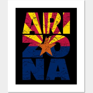 Vintage Arizona flag with star USA Posters and Art